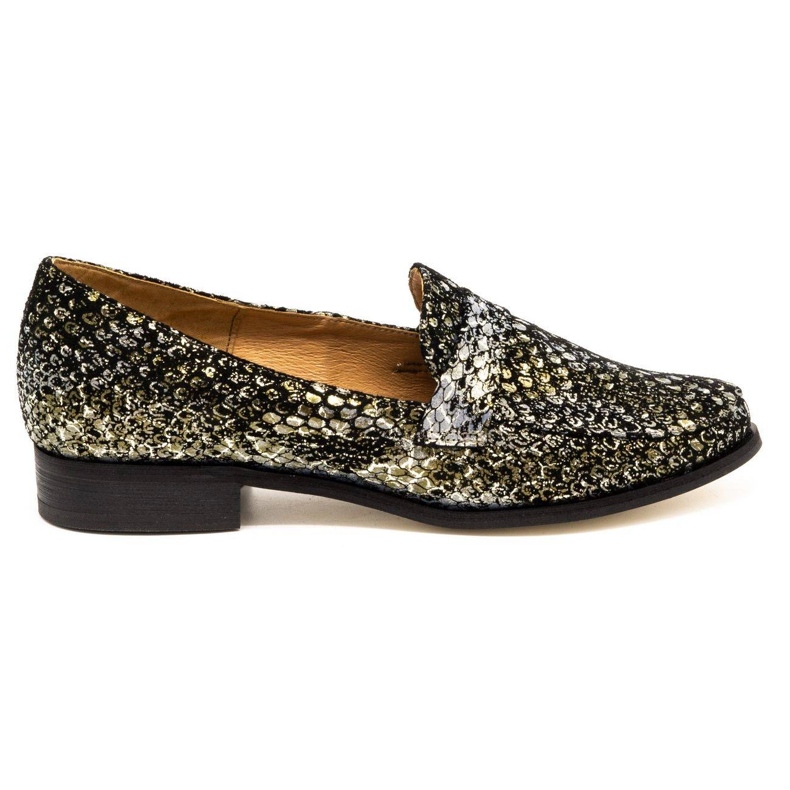 Olivier Domnii din piele pentru femei cu toc 2261 viperă multicolor