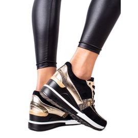 Adidași negri și aurii VINCEZA negru de aur