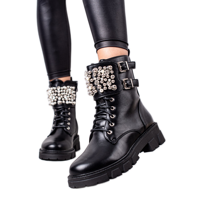 Seastar Muncitori eleganți cu pietre de stras negru