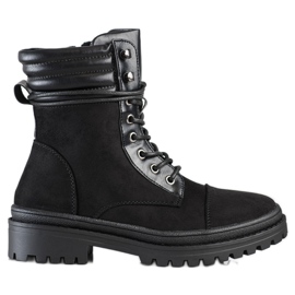 Super Mode Cizme Casual Trappers negru Super Mode Cizme Casual Trappers negru