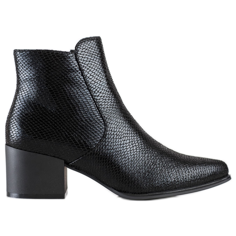 Cizme Sergio Leone cu imprimare șarpe strălucitoare negru