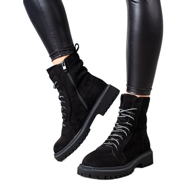 Goodin Cizme din piele de căprioară negru