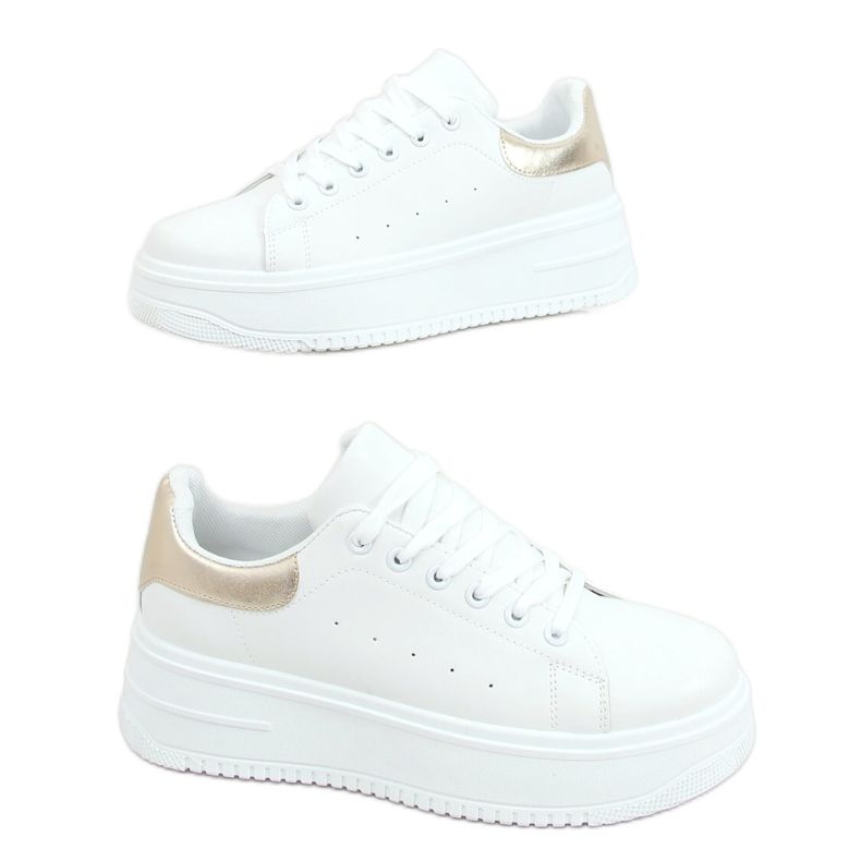 Adidași de damă albi T0YD8240-5 ALB / AUR de aur