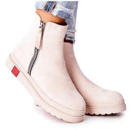 PS1 Cizme din piele de căprioară Jodhpur pe platforma bej Nessa PS1 Cizme din piele de căprioară Jodhpur pe platforma bej Nessa