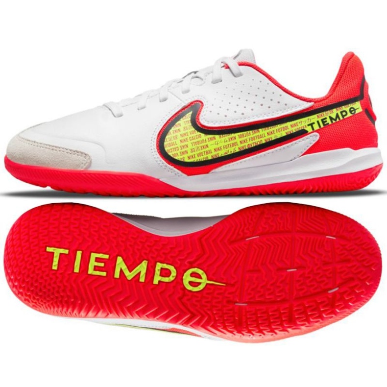 Pantofi de fotbal Nike Tiempo Legend 9 Academy Ic Jr DA1329 176 galben, alb, multicolor alb