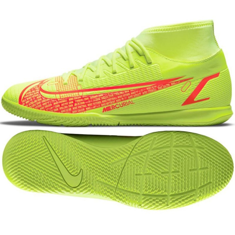 Pantofi de fotbal Nike Mercurial Superfly 8 Club Ic M CV0954 760 verde galben galbeni
