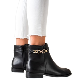 Goodin Cizme cu lanț de aur negru Goodin Cizme cu lanț de aur negru