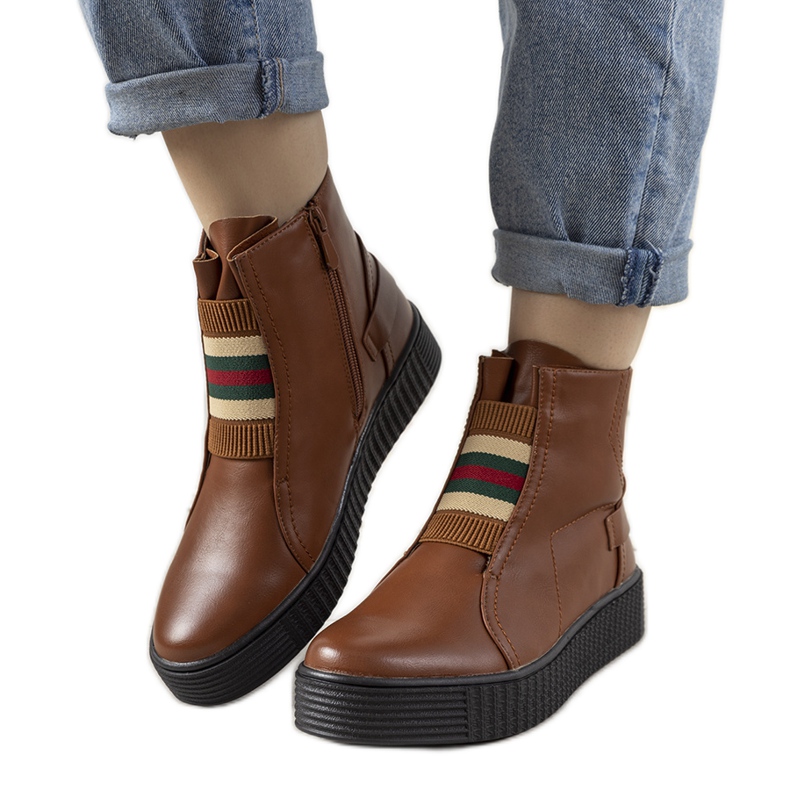 Cizme maro pe platforma Nazario