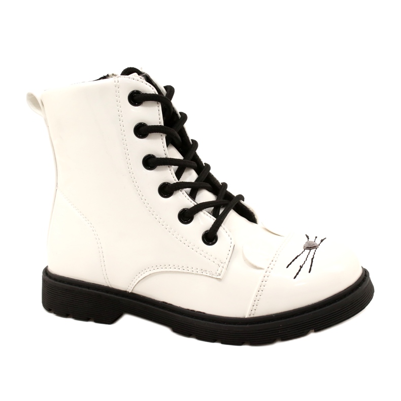 Cizme cu fete cu lăcuite Miss 21DZ23-4309 White alb