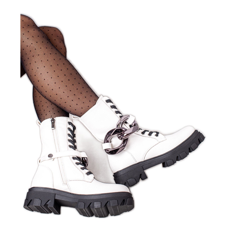 S. BARSKI Boots Workery Z Ozdobie S.BARSKI alb S. BARSKI Boots Workery Z Ozdobie S.BARSKI alb