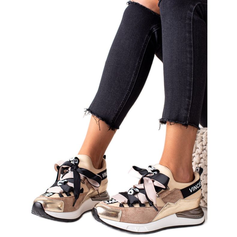 Adidași legați cu panglică VINCEZA maro Adidași legați cu panglică VINCEZA maro