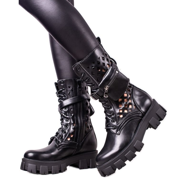 Sweet Shoes Muncitori negri ajurati negru