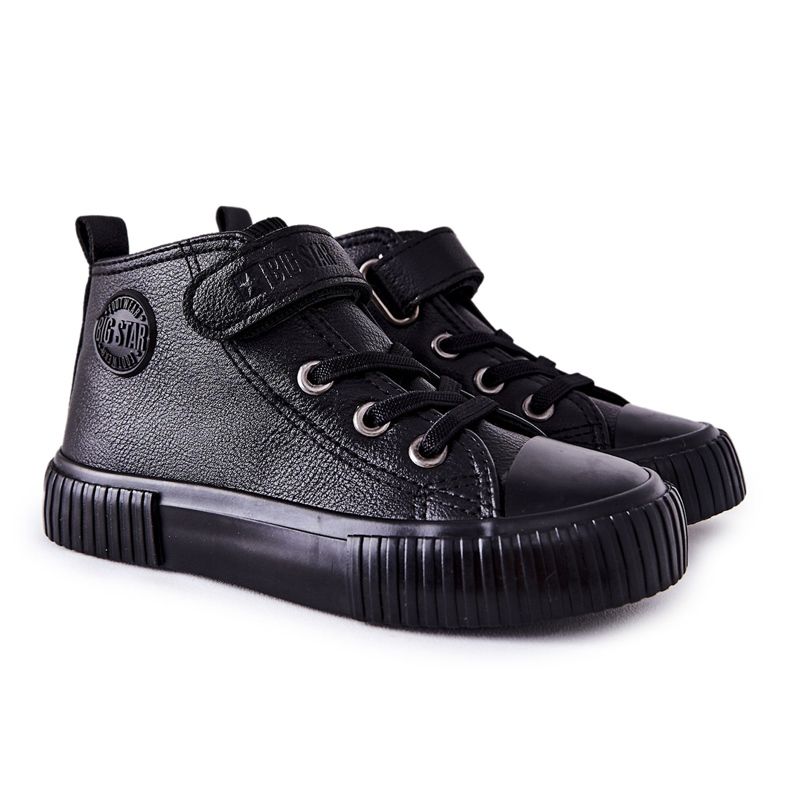 Adidași înalți pentru copii cu velcro Big Star II374016 negru