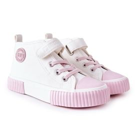 Adidași înalți pentru copii cu velcro Big Star II374014 Alb roz Adidași înalți pentru copii cu velcro Big Star II374014 Alb roz
