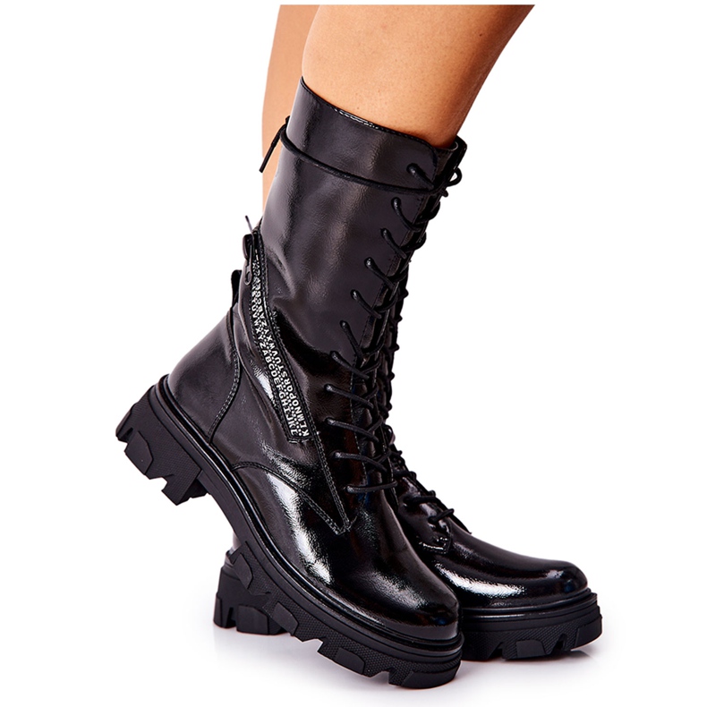 Cizme Lacuit Sergio Leone TR747 Cizme negre negru Cizme Lacuit Sergio Leone TR747 Cizme negre negru