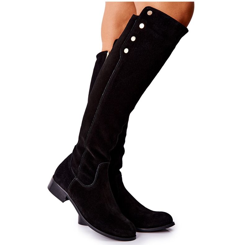 Lewski Shoes Cizme din piele de căprioară Lewski 2840 Negru