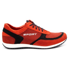 Polbut Pantofi sport bărbați C47P roșu cu negru Polbut Pantofi sport bărbați C47P roșu cu negru