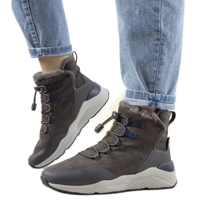 Cizme de zăpadă gri, elegante de la Big Star pentru femei de la Cotto