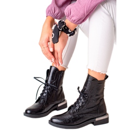 W. Potocki Ghete potocki elegante cu dantelă negru