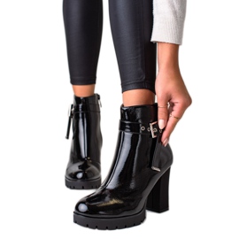 Janessa Cizme negre elegante pe tocuri înalte negru Janessa Cizme negre elegante pe tocuri înalte negru