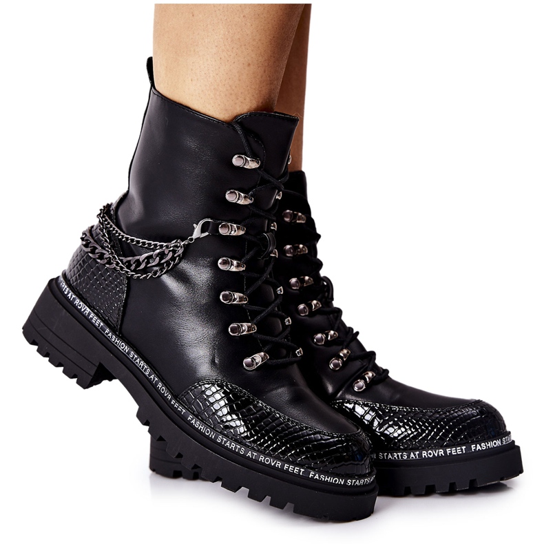 S.Barski Muncitori calzi cu lanțuri Linus negre negru S.Barski Muncitori calzi cu lanțuri Linus negre negru