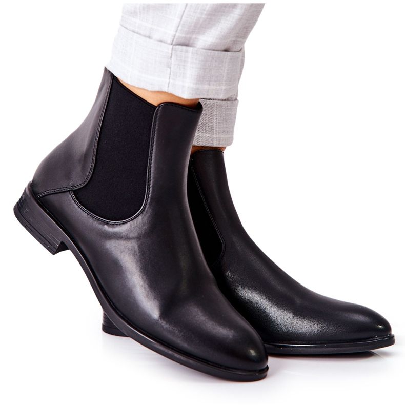 Cizme din piele Sergio Leone BT523 Negru