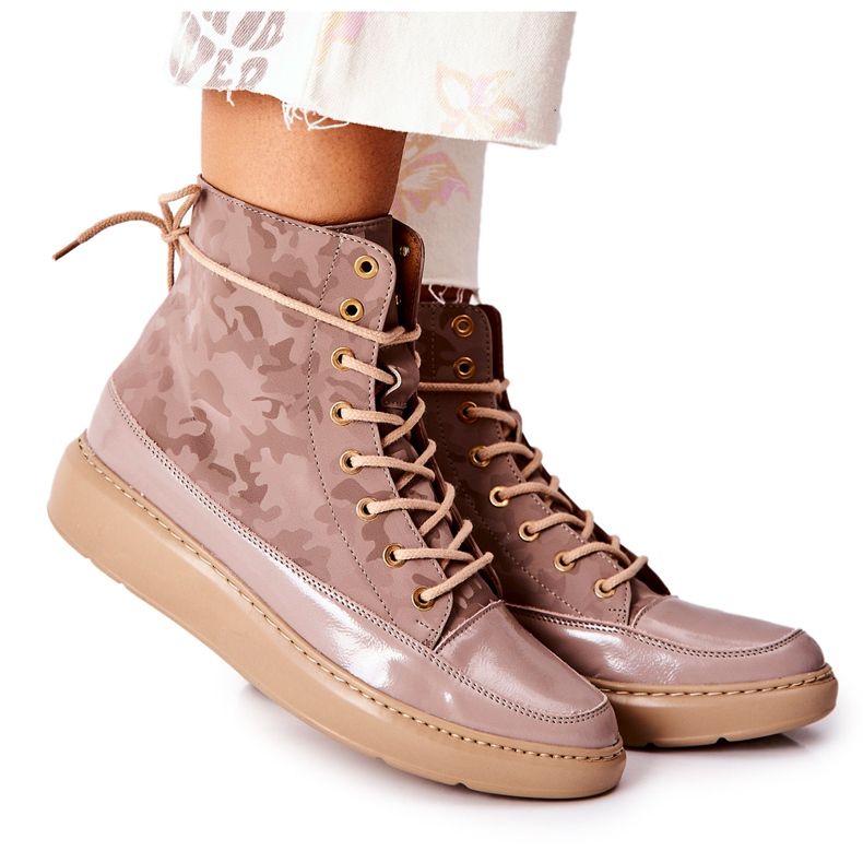 Lewski Shoes Pantofi sport din piele Lewski 3034 Beo Camo bej