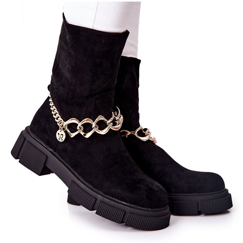 FB2 Cizme de muncitor din piele neagră Hellio negru