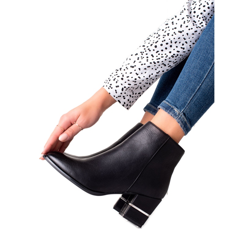 TRENDI Cizme elegante cu toc înalt negru