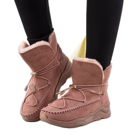 Cizme roz de zăpadă cu nervuri Carrera Cizme roz de zăpadă cu nervuri Carrera