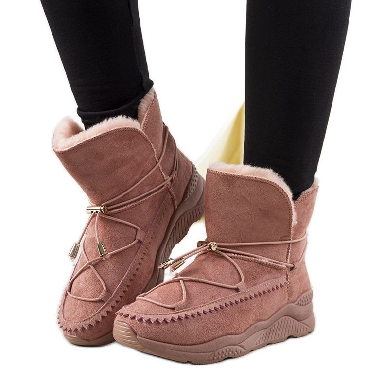 Cizme roz de zăpadă cu nervuri Carrera Cizme roz de zăpadă cu nervuri Carrera