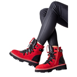 Botine roșii din piele Artiker roșu Botine roșii din piele Artiker roșu