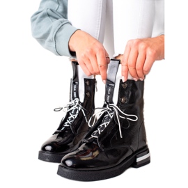 Ghete ARTIKER din piele la modă negru Ghete ARTIKER din piele la modă negru