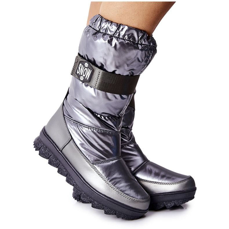 S.Barski Cizme de Zăpadă Înalte pentru Femei Gri Eunousa argint S.Barski Cizme de Zăpadă Înalte pentru Femei Gri Eunousa argint