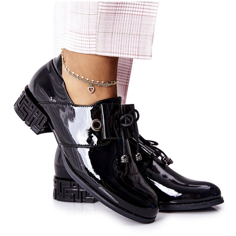 Pantofi lăcuți Sergio Leone PB260 Negru