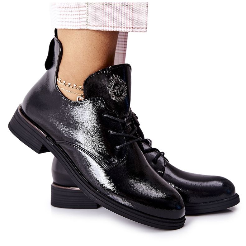 Pantofi lăcuți Sergio Leone Warmed PB262 Negru