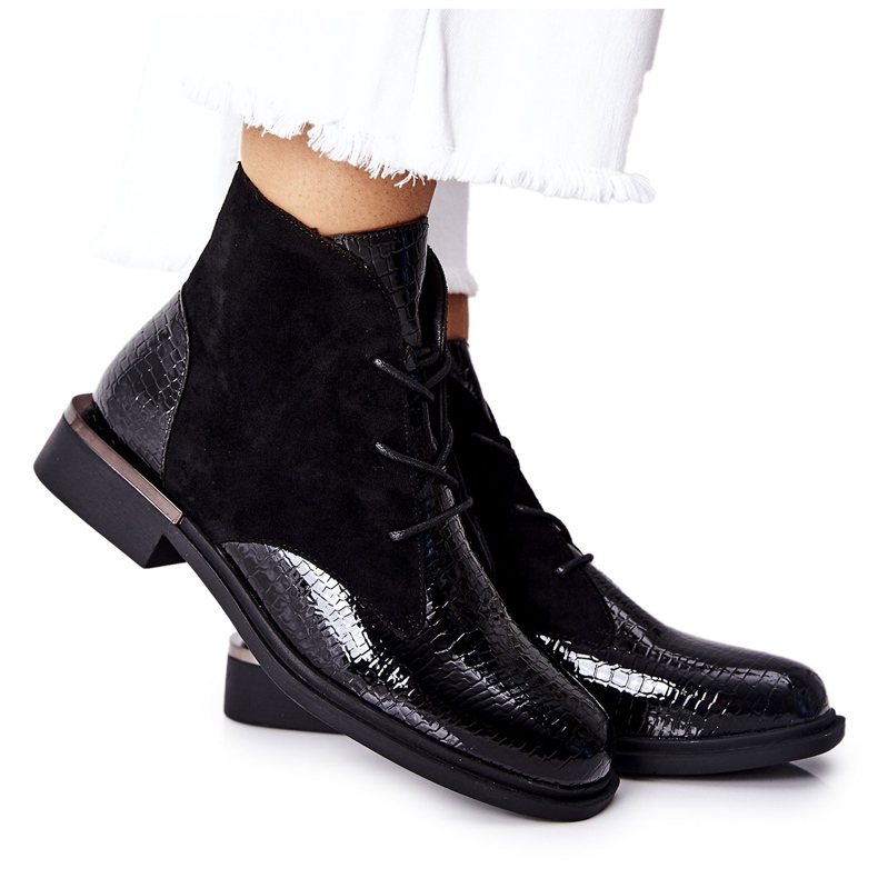 Cizme din piele de căprioară Sergio Leone BT401 Negru