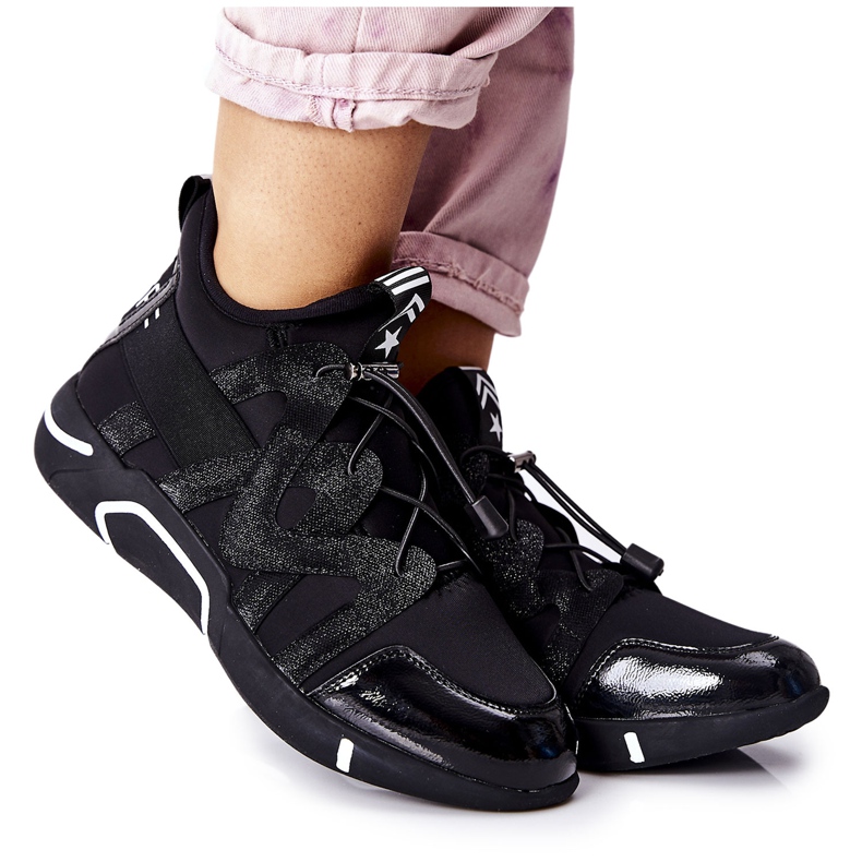 Vinceza Încălțăminte sport înaltă Adidași Lanez negru