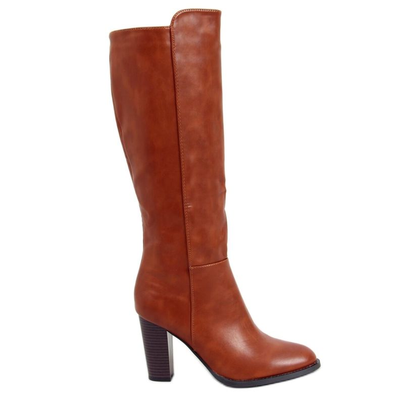 Cizme cu toc camel UK03P Camel maro