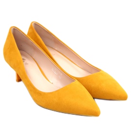 Pompele pe toc mic de Ann Yellow galben