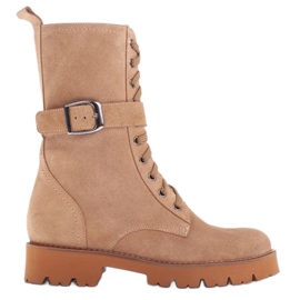 Marco Shoes Cizme cu șireturi pe talpă ușoară 2118B bej Marco Shoes Cizme cu șireturi pe talpă ușoară 2118B bej