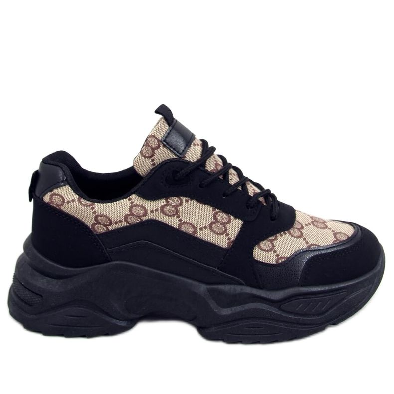 Isla Black Trainers bej negru