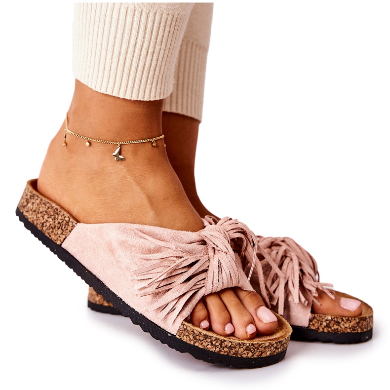 FW1 Papuci Taryne roz pe talpa de plută