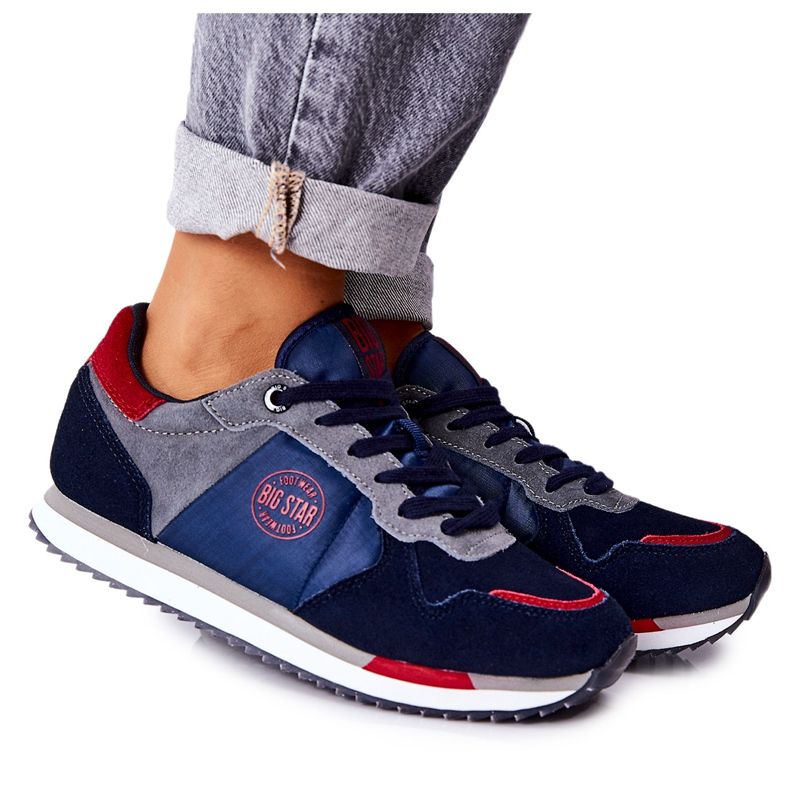 Încălțăminte sport Big Star GG274A055 Navy-Red roșu albastru marin gri