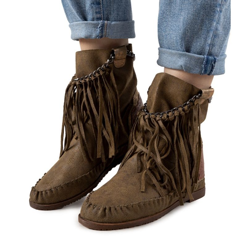 Cizme de damă verzi în stilul boho Maral verde Cizme de damă verzi în stilul boho Maral verde