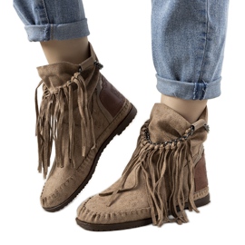 Cizme dama bej în stil boho Maral