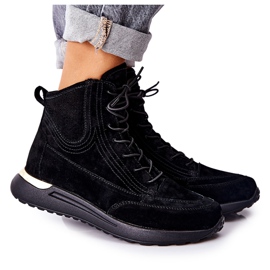 POTOCKI Adidași sport din piele înaltă Chocci negru