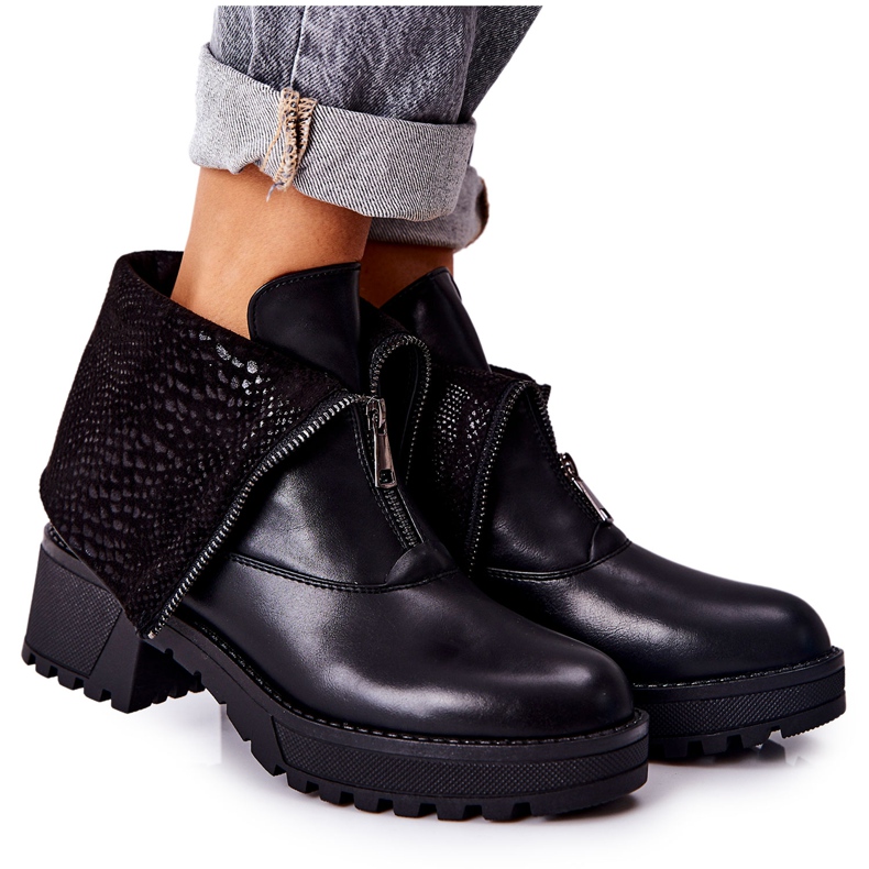 Vinceza Cizme din piele cu toc înalt Challonte negru