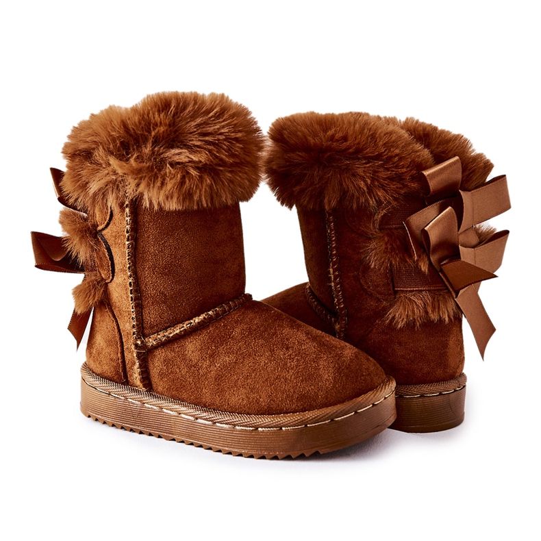 FR1 Cizme calde pentru copii cu arcuri D.Khaki Cizme de zăpadă funky maro