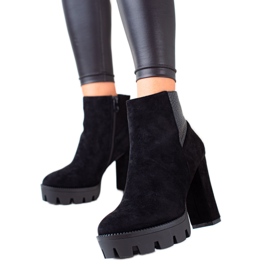 Janessa Cizme din piele de căprioară elegante negru